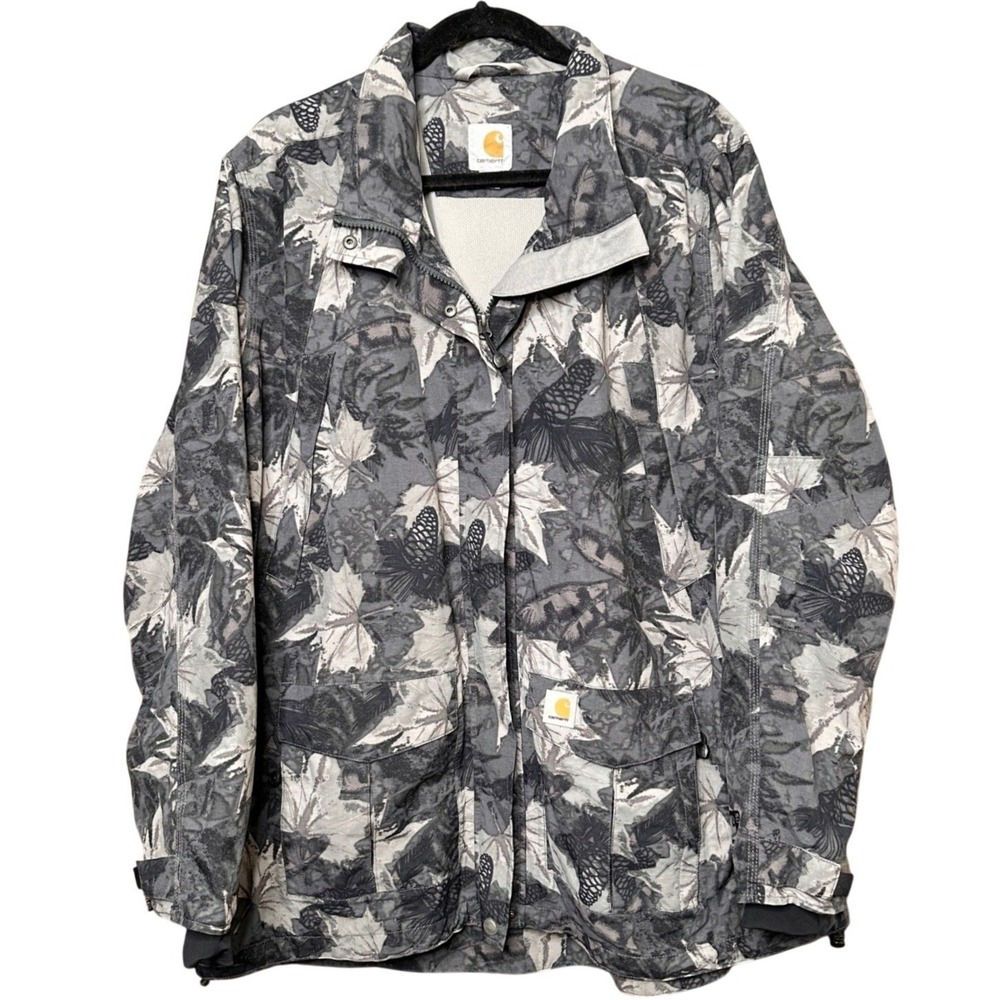 Carhartt Camouflage Leaf Full Print Jacket Coat XXL 20 Full Zip Workwear Outdoor